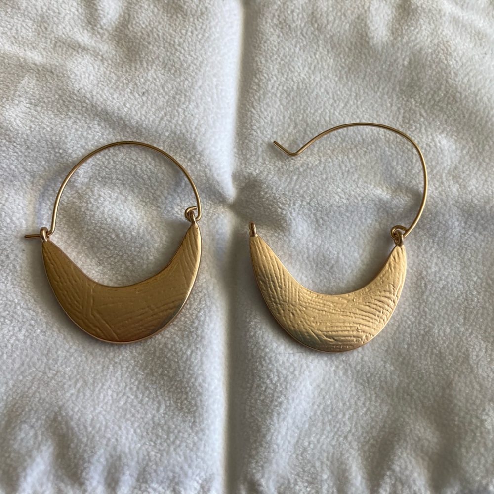 LOFT Gold Crescent Hoop Earrings